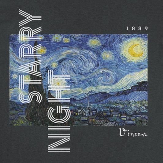 Classic Paintings Starry Night Van Gogh Mens T Shirt Black