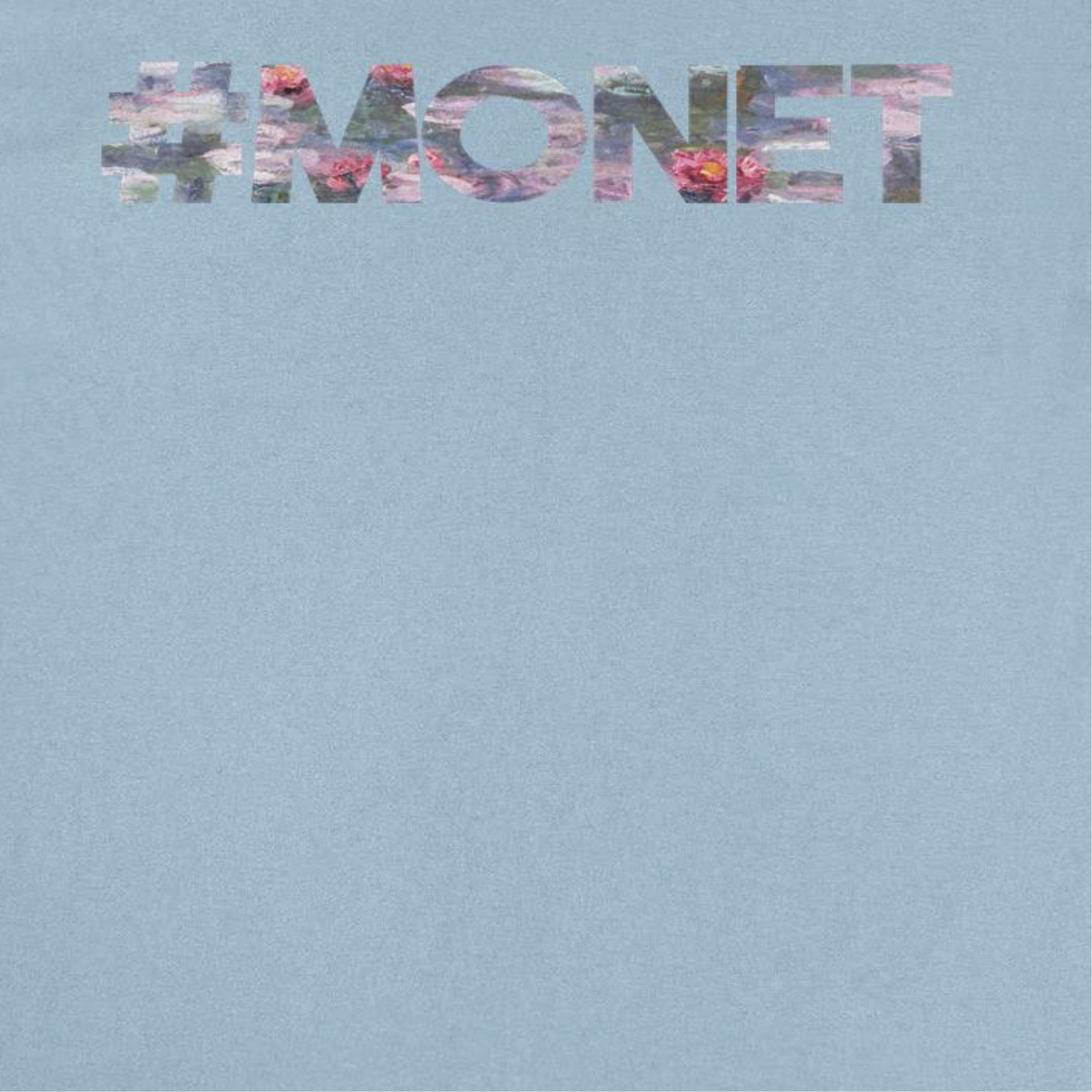 Classic Paintings Hashtag Monet Water Lillies Mens T Shirt Light Blue