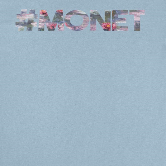 Classic Paintings Hashtag Monet Water Lillies Mens T Shirt Light Blue