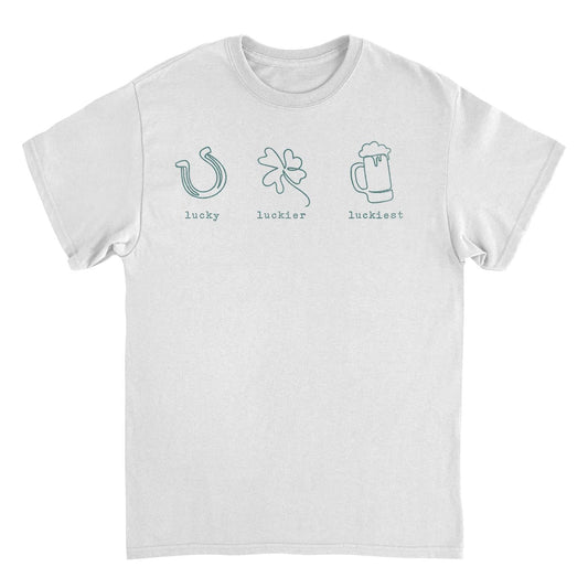 St. Patricks Day Lucky Luckier Luckiest Mens T Shirt