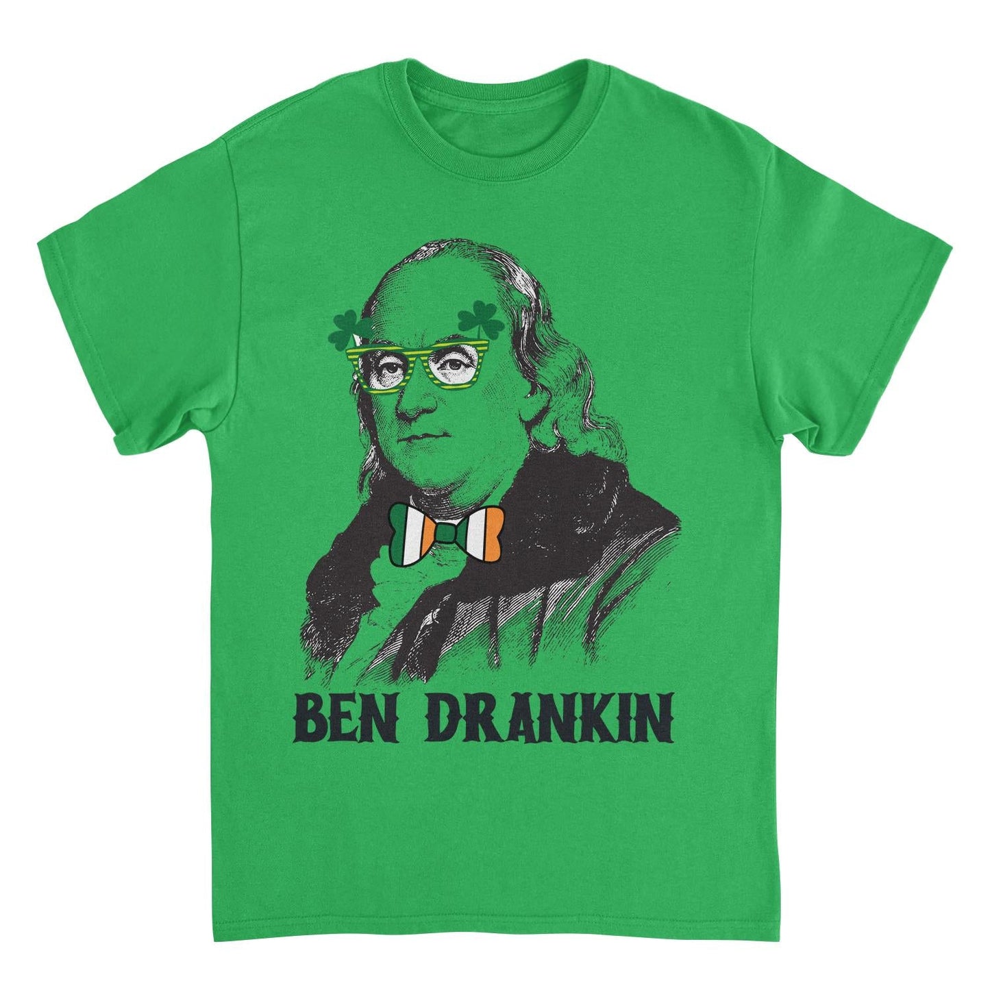 St. Patricks Day Ben Drankin Glasses Mens T Shirt