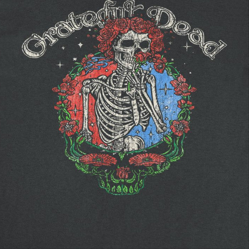 Grateful Dead Floral Stealie Mens T Shirt
