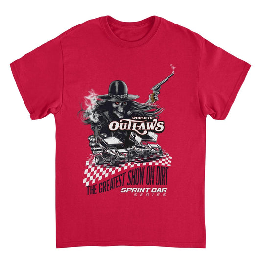 World of Outlaws The Greates Show On Dirt Red Mens T Shirt