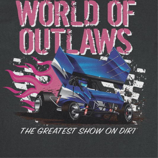 World of Outlaws Grunge Logo Mens T Shirt Black