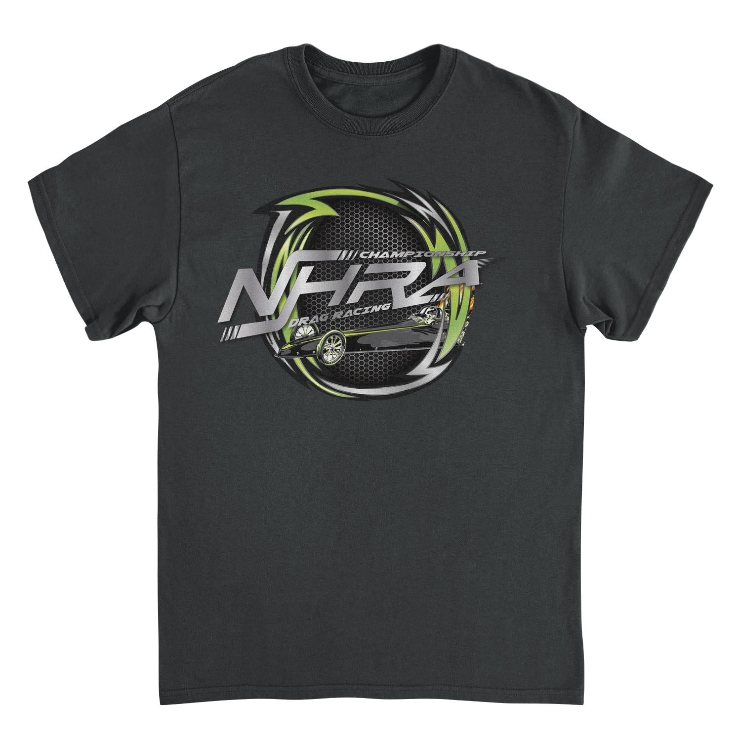 NHRA Championship Drag Racing Thunderbolt Green Black Mens T Shirt