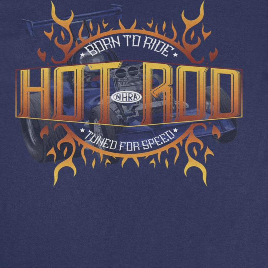 NHRA Born to Ride Tuned For Speed Mens T Shirt Navy