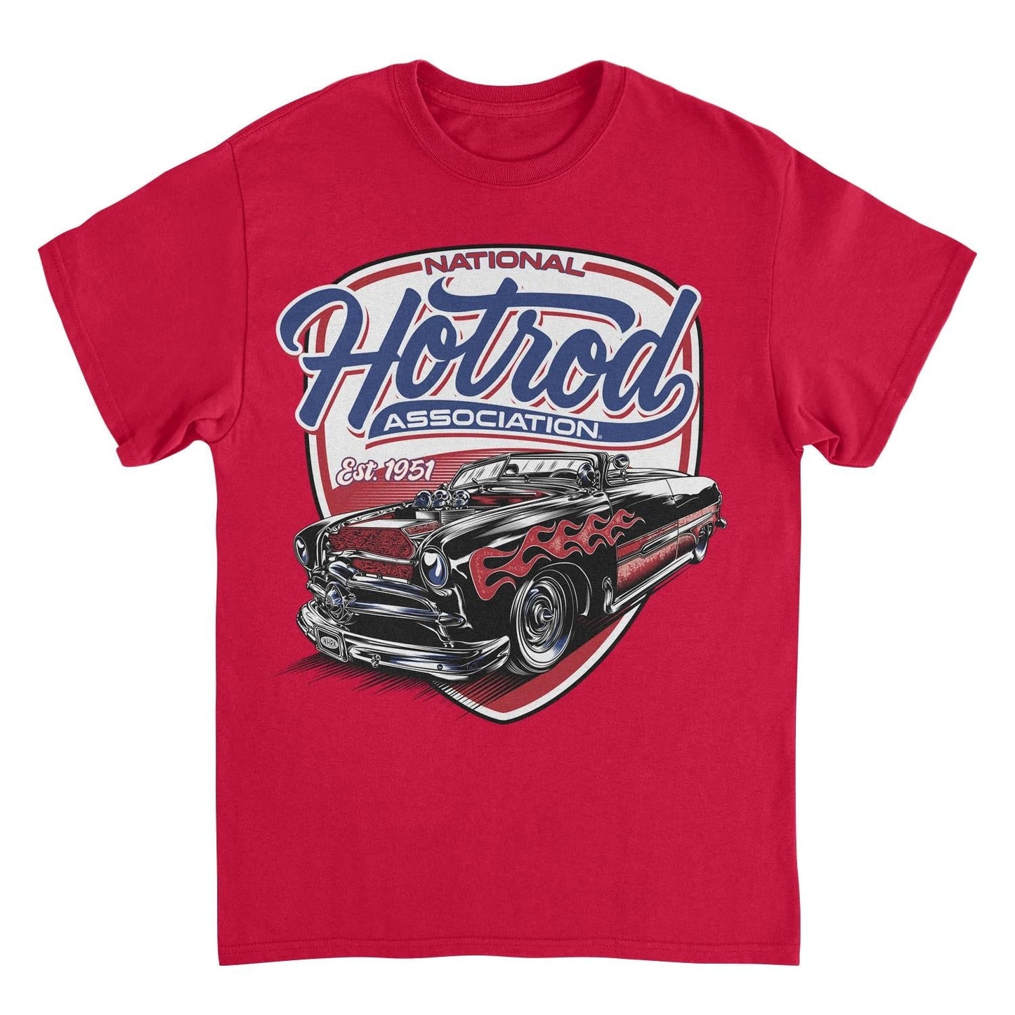 NHRA National Hot Rod Retro Car Red Mens T Shirt