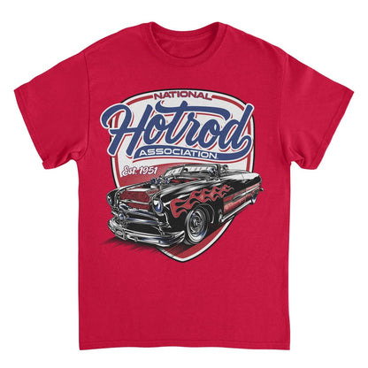 NHRA National Hot Rod Retro Car Red Mens T Shirt