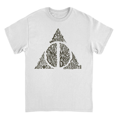 Harry Potter Deathly Hallows Shape White Mens T Shirt