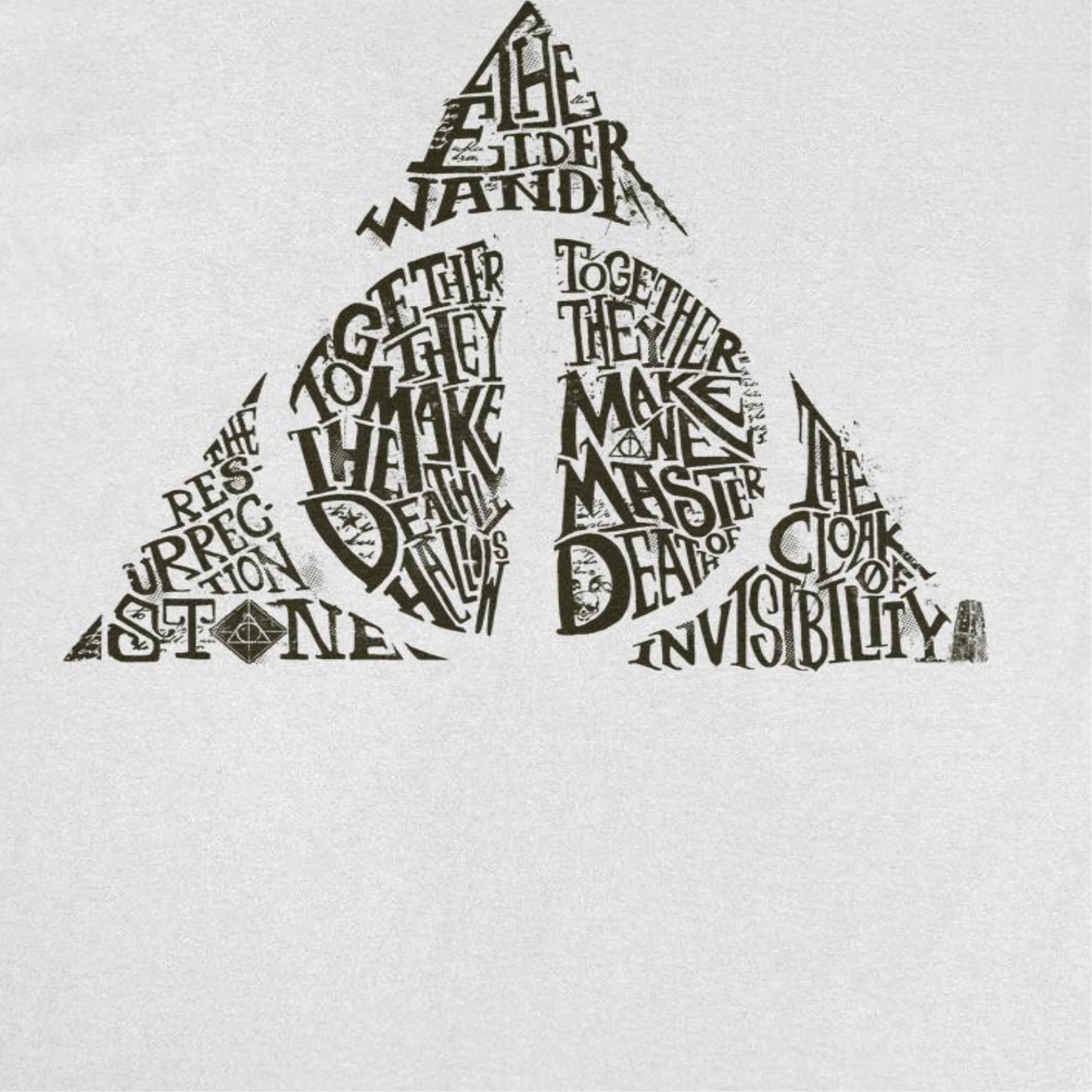 Harry Potter Deathly Hallows Shape Mens T Shirt White