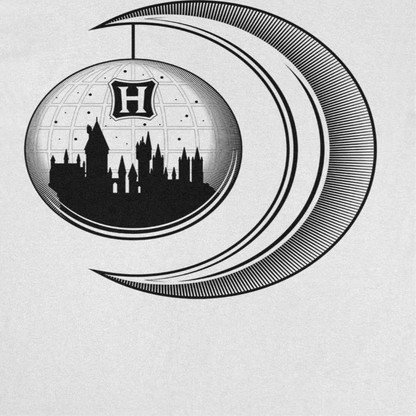 Harry Potter Hogwarts Moon Castle Mens T Shirt White
