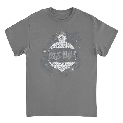 Harry Potter Christmas Sphere Hogwarts Charcoal Mens T Shirt