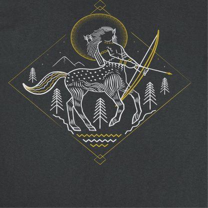 Harry Potter Minimalist Centaur Outline Mens T Shirt Black