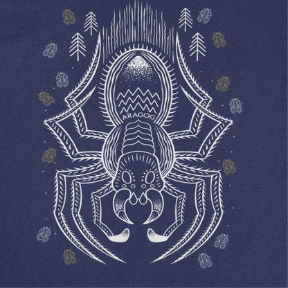 Harry Potter Aragog Minimalist Outline Mens T Shirt Navy