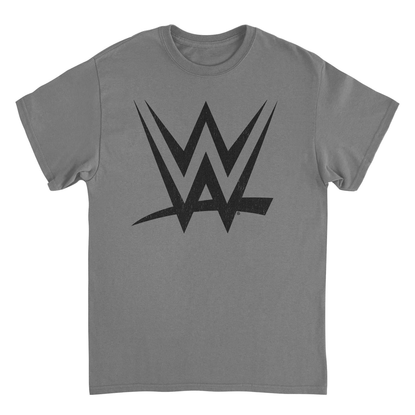 WWE Black Logo Charcoal Mens T Shirt