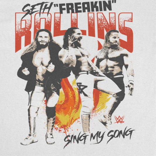 WWE Burn it Down Seth Mens T Shirt White