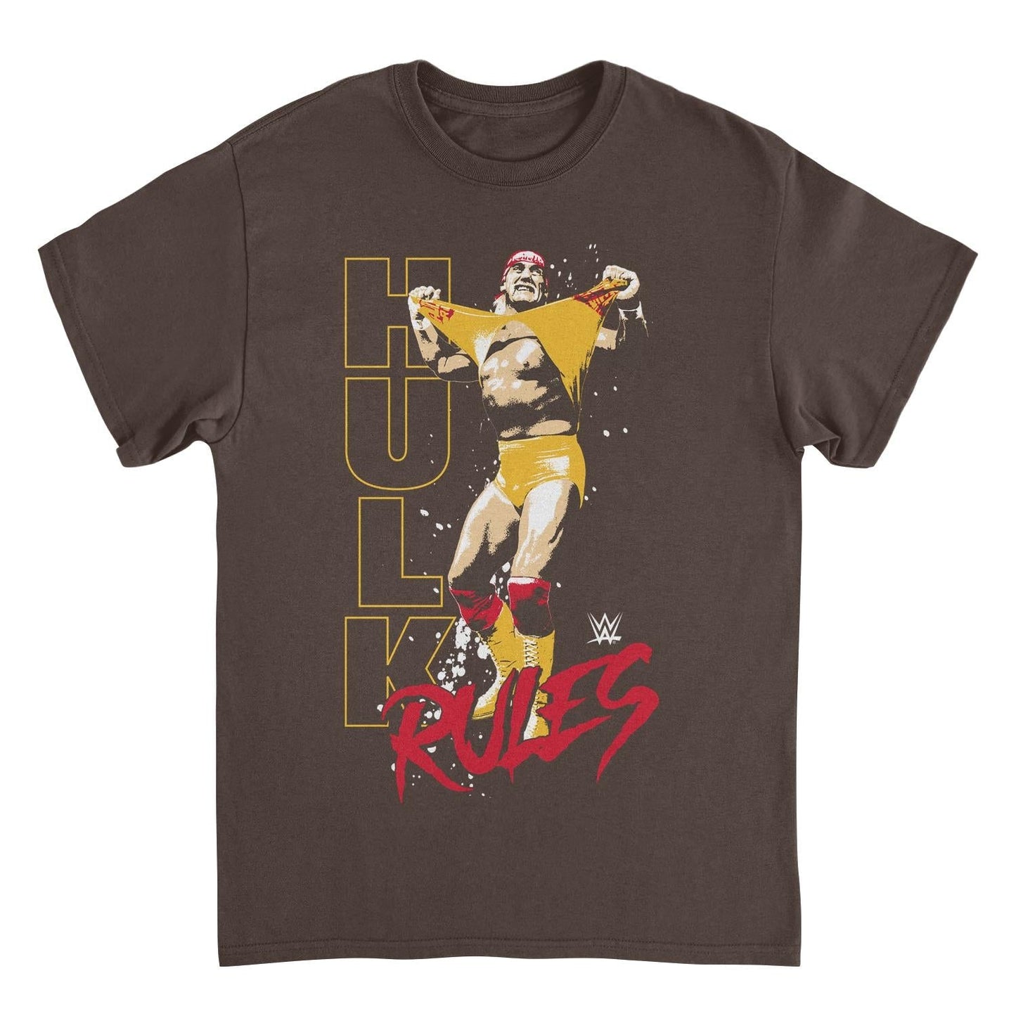 WWE Hulk Rules Red Dark Chocolate Mens T Shirt