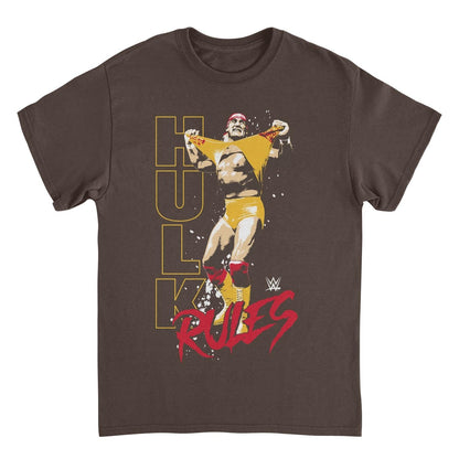 WWE Hulk Rules Red Dark Chocolate Mens T Shirt