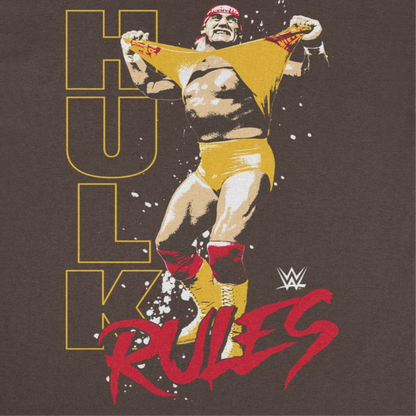 WWE Hulk Rules Red Dark Chocolate Mens T Shirt