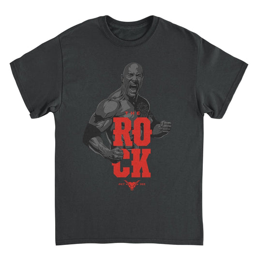 WWE Rock 365 Black Mens T Shirt