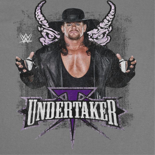 WWE Undertaker Horns Mens T Shirt Charcoal