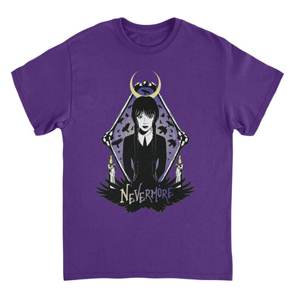 Wednesday Nevermore Moon Purple Mens T Shirt