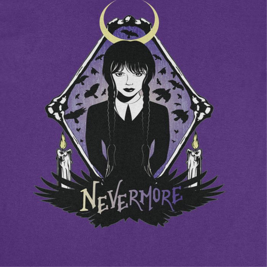 Wednesday Nevermore Moon Mens T Shirt Purple