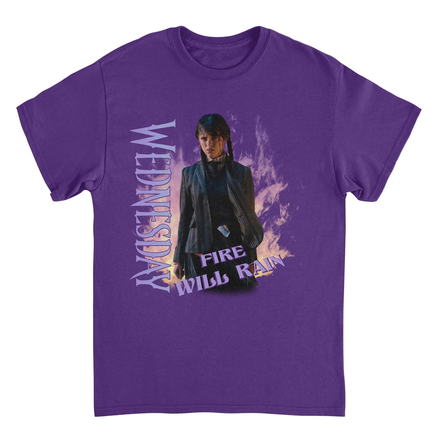 Wednesday Fire Purple Mens T Shirt