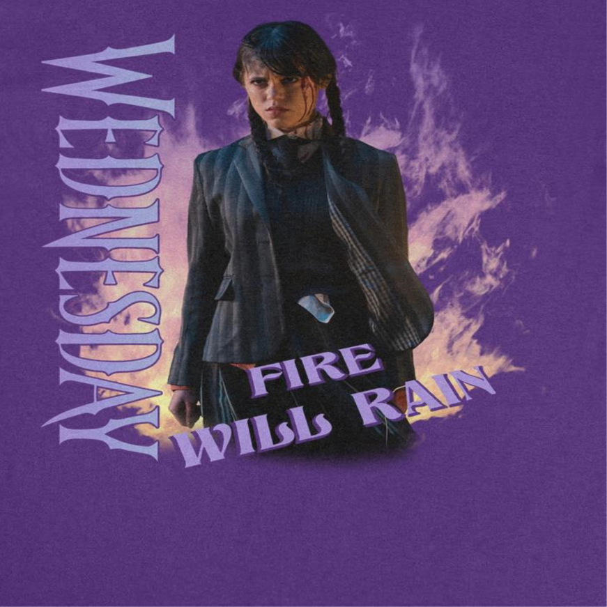 Wednesday Fire Mens T Shirt Purple
