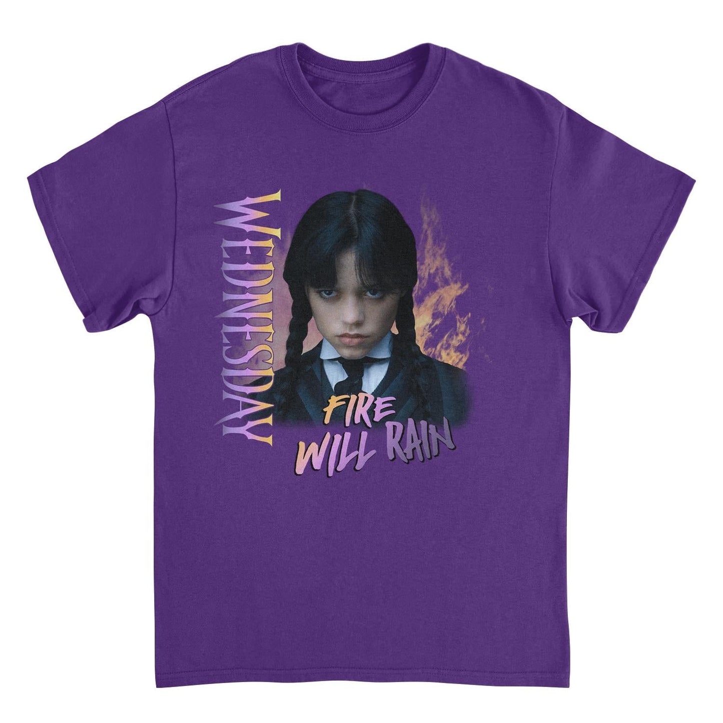 Wednesday Fire V2 Purple Mens T Shirt