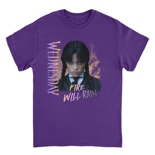 Wednesday Fire V2 Purple Mens T Shirt