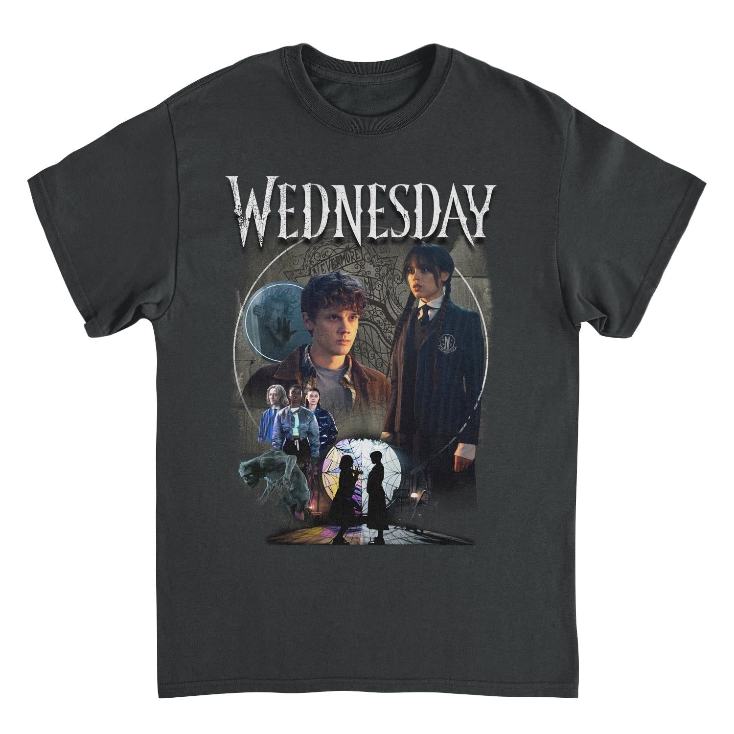 Wednesday Compilation Photo Black Mens T Shirt