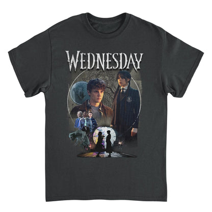 Wednesday Compilation Photo Black Mens T Shirt
