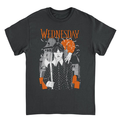 Wednesday Gothic Addams Black Mens T Shirt