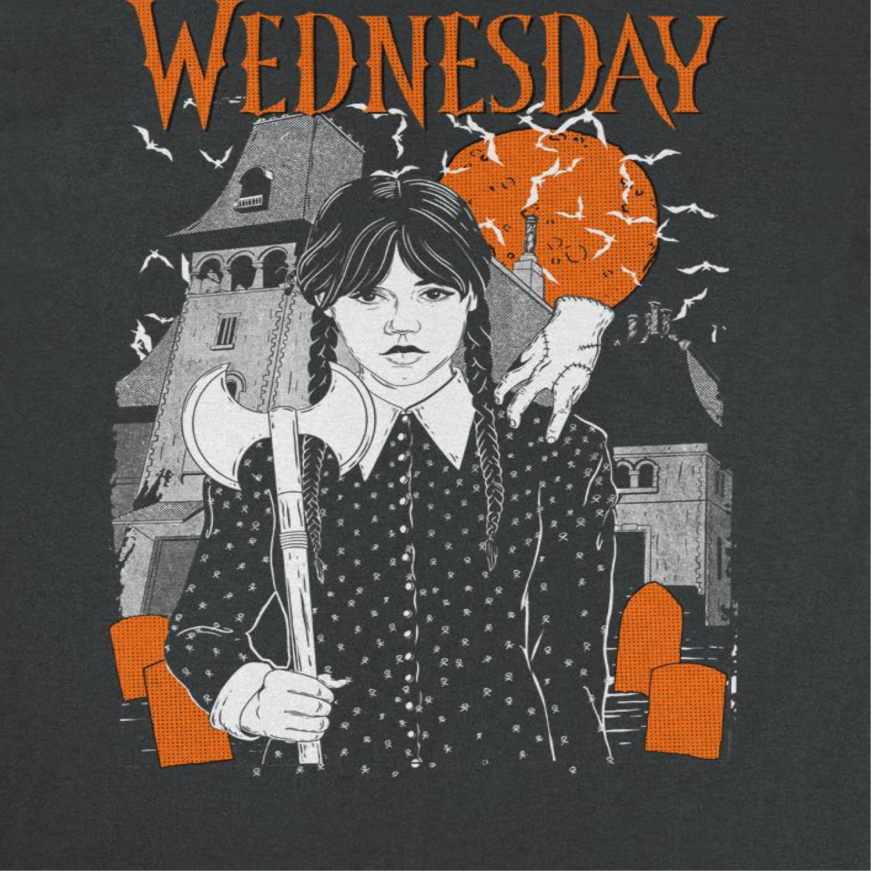 Wednesday Gothic Addams Mens T Shirt Black
