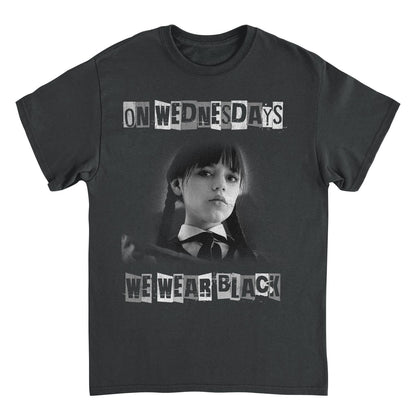 Wednesday Wear Black Distress Black Mens T Shirt