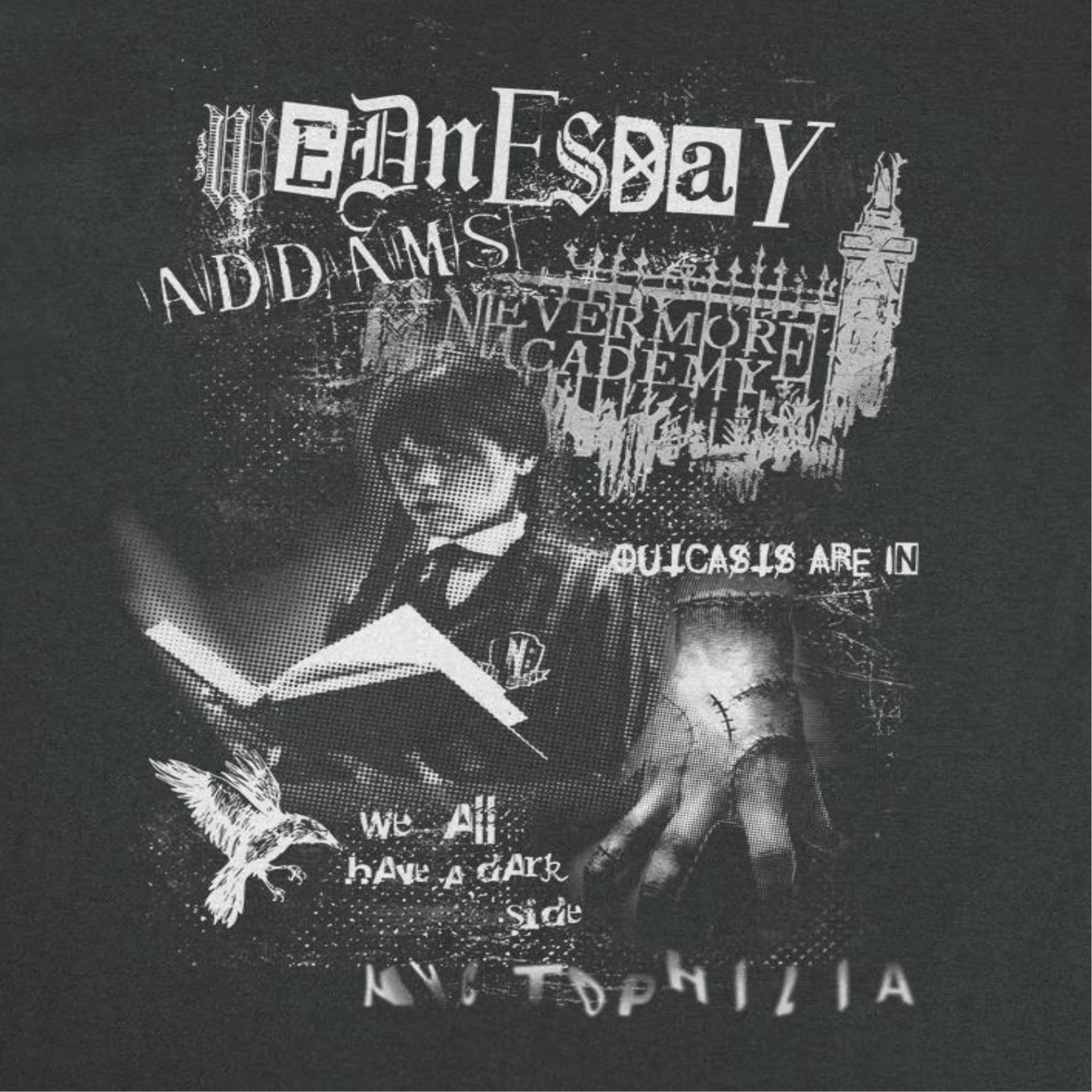 Wednesday Grunge Punk Mens T Shirt Black