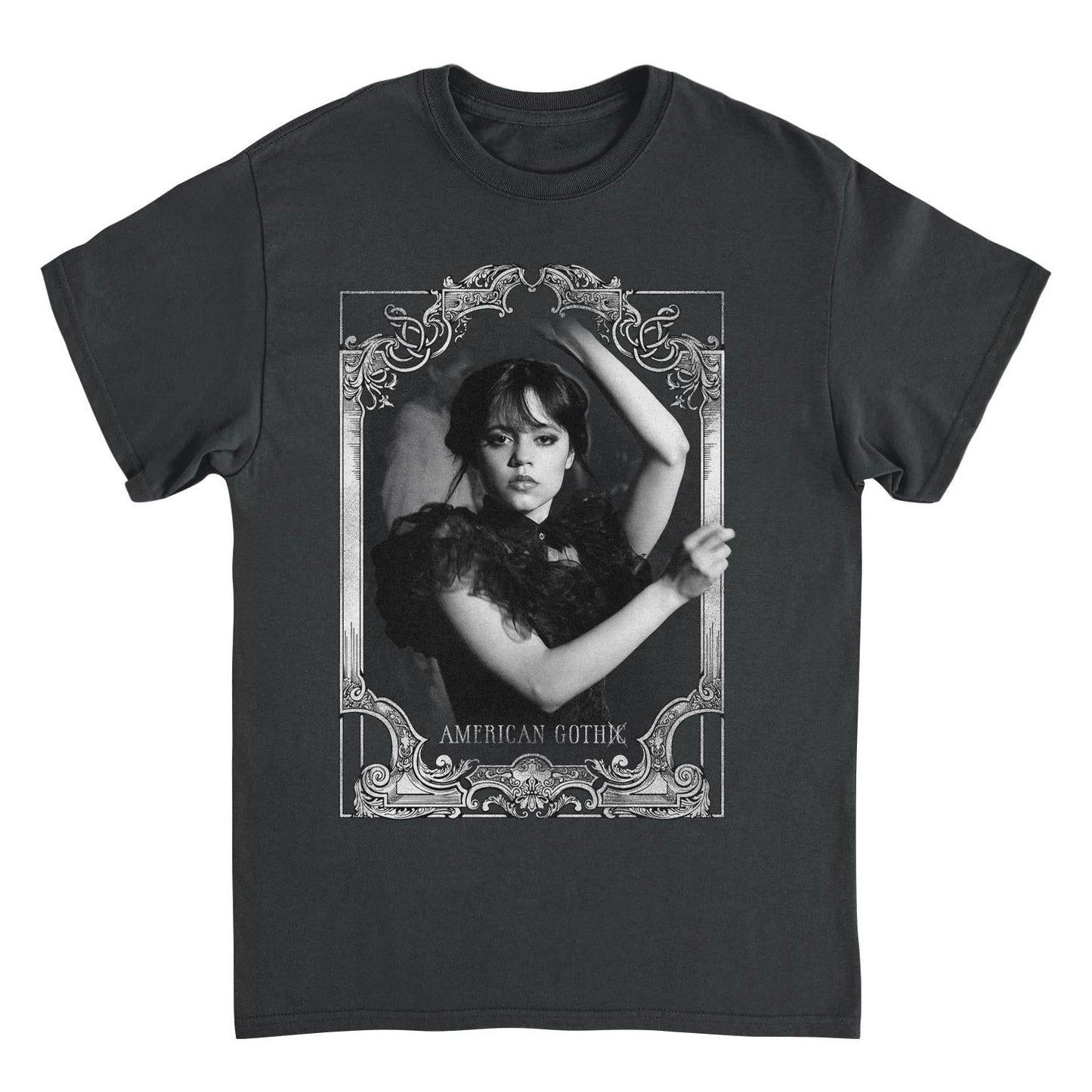 Wednesday American Gothic Black Mens T Shirt