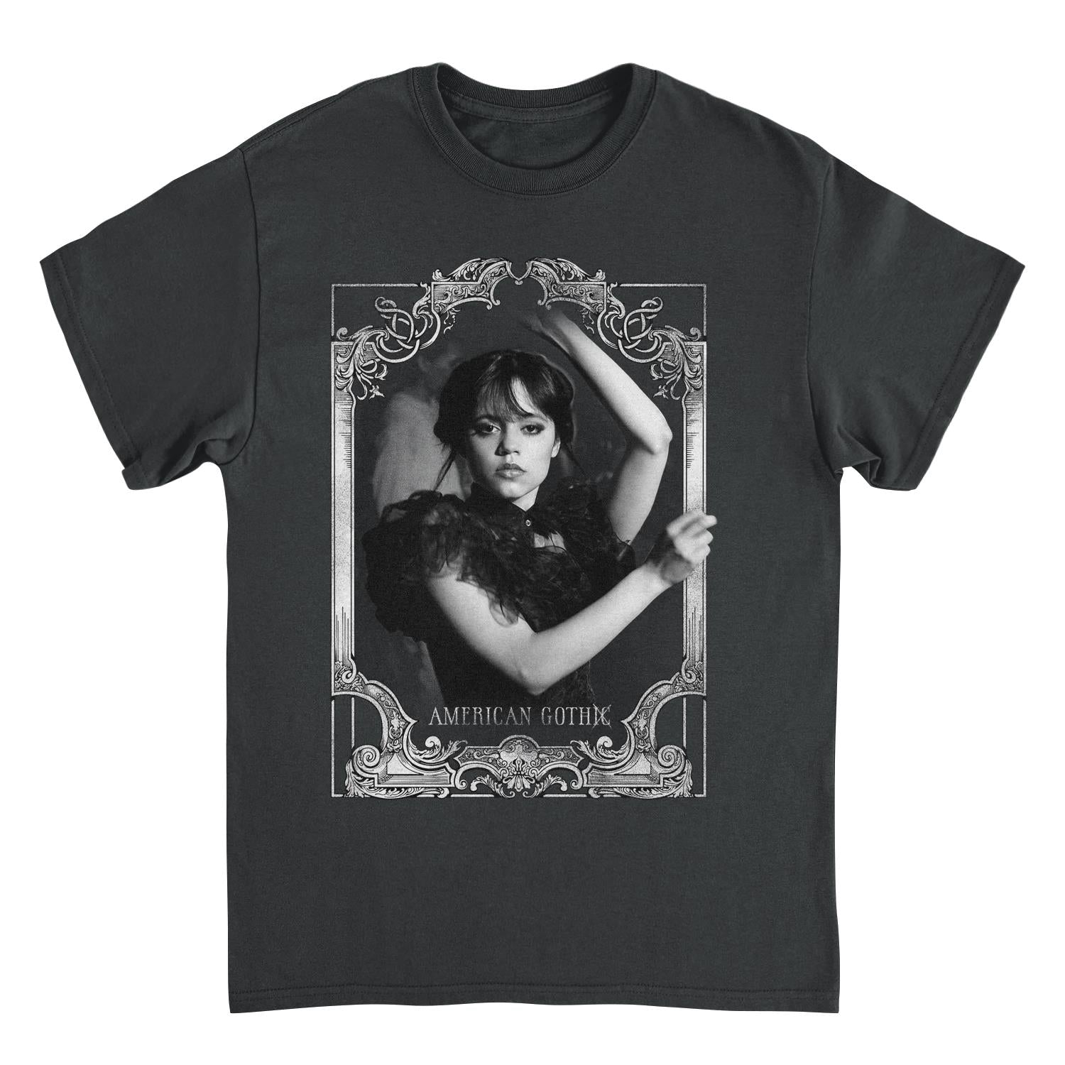 Wednesday American Gothic Black Mens T Shirt