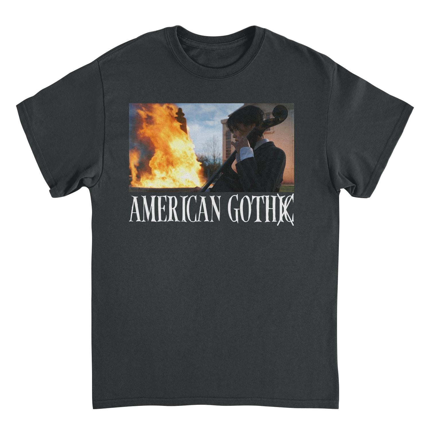 Wednesday American Goth Black Mens T Shirt