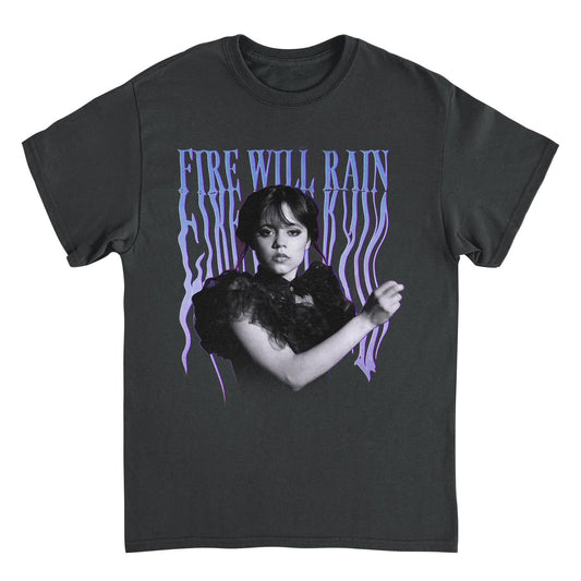 Wednesday Fire Will Rain Dance Black Mens T Shirt