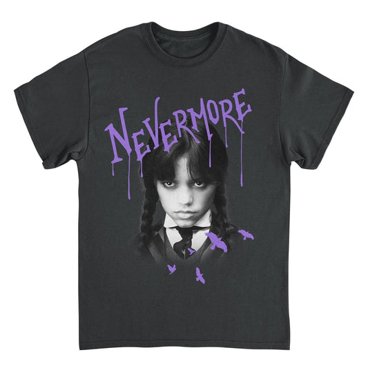 Wednesday Nevermore Drip Black Mens T Shirt
