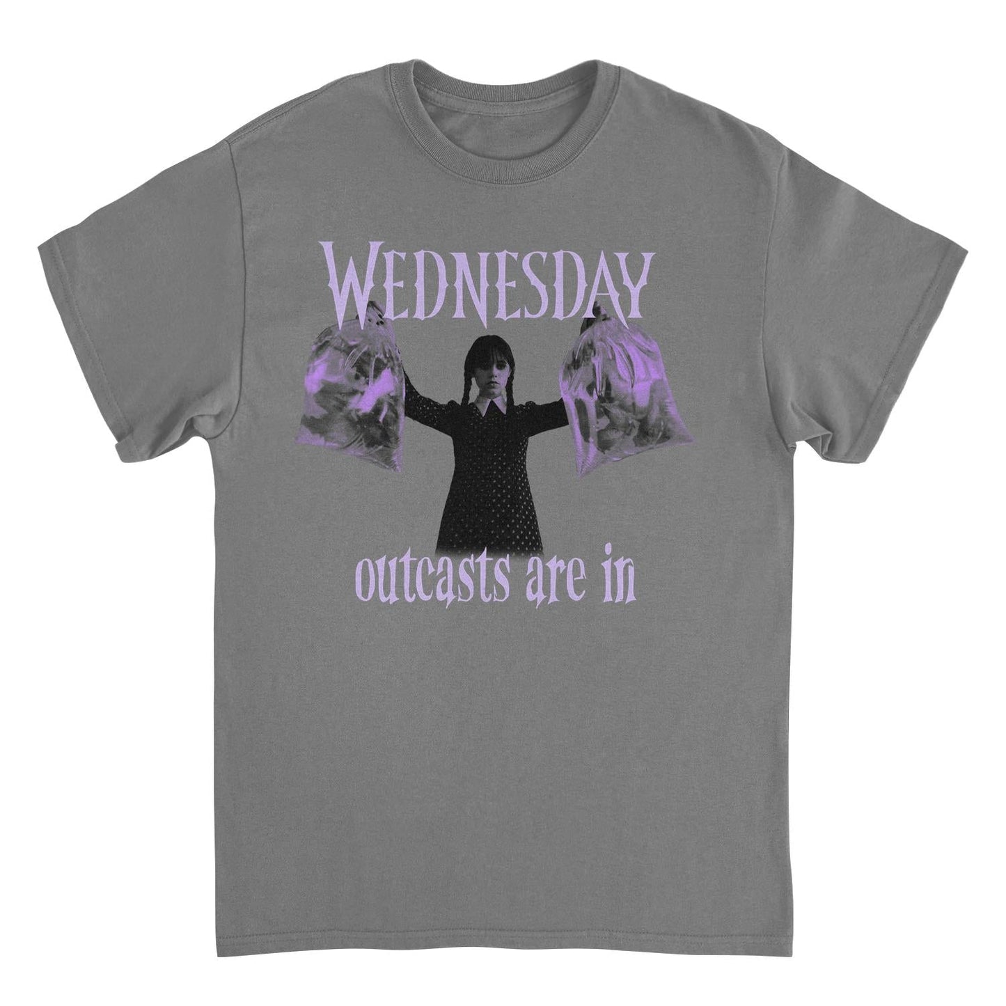 Wednesday Outcasts Are In Charcoal Mens T Shirt