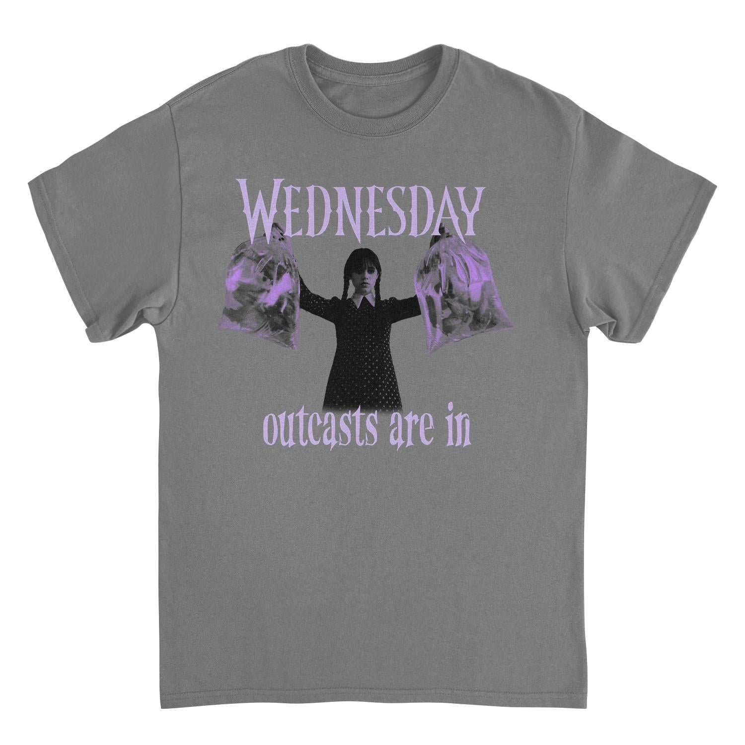 Wednesday Outcasts Are In Charcoal Mens T Shirt