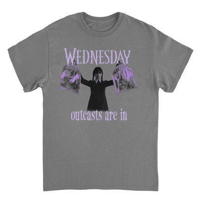 Wednesday Outcasts Are In Charcoal Mens T Shirt