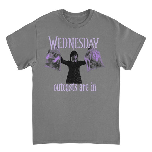 Wednesday Outcasts Are In Charcoal Mens T Shirt