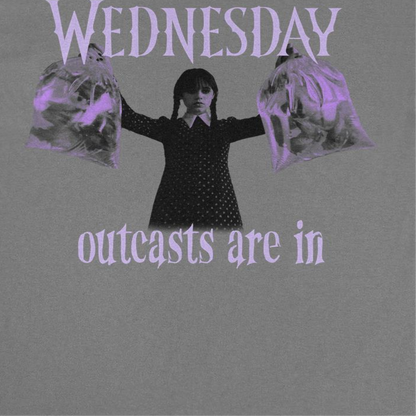 Wednesday Outcasts Are In Mens T Shirt Charcoal