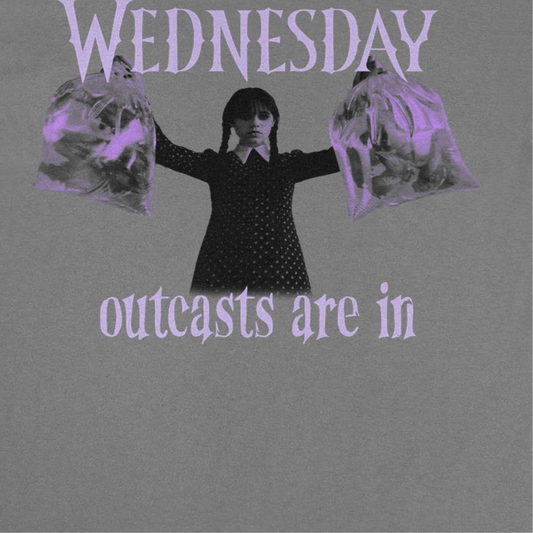 Wednesday Outcasts Are In Mens T Shirt Charcoal
