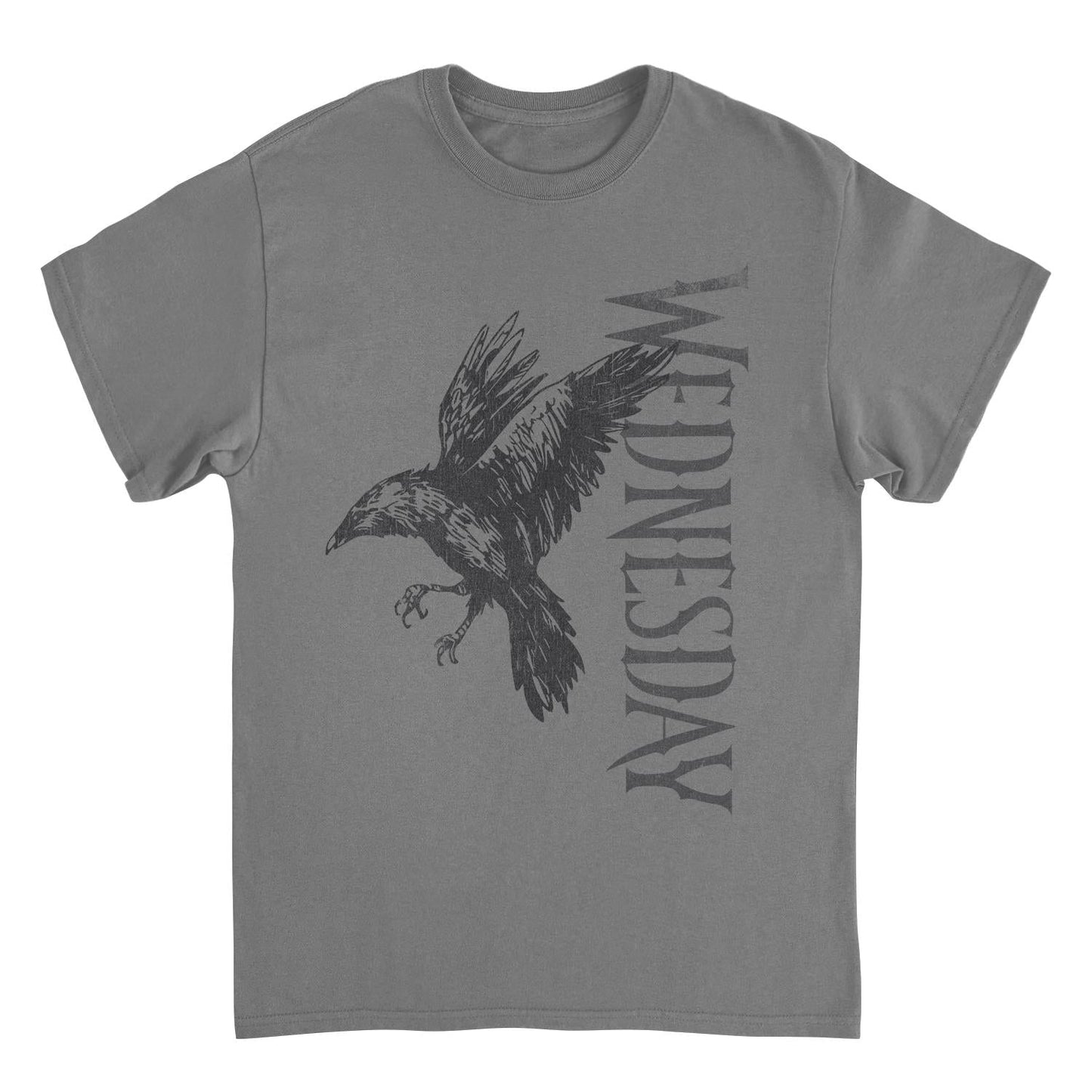 Wednesday Raven 2 Charcoal Mens T Shirt