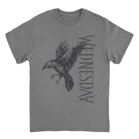 Wednesday Raven 2 Charcoal Mens T Shirt